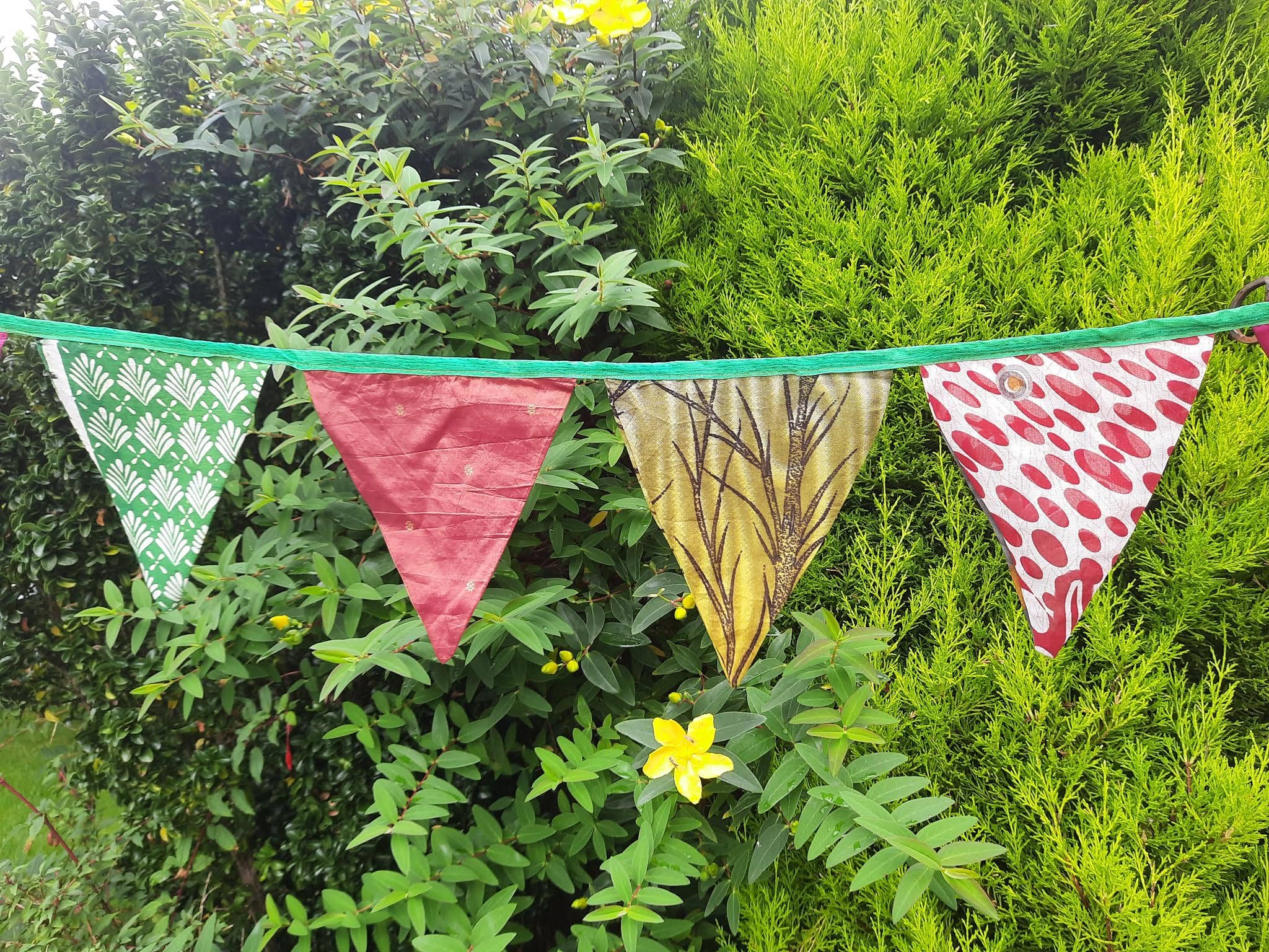 Green Frog India - Wholesale Bunting/Garland - Upcycled Sari Bunting Garlands and Pennant Flags1