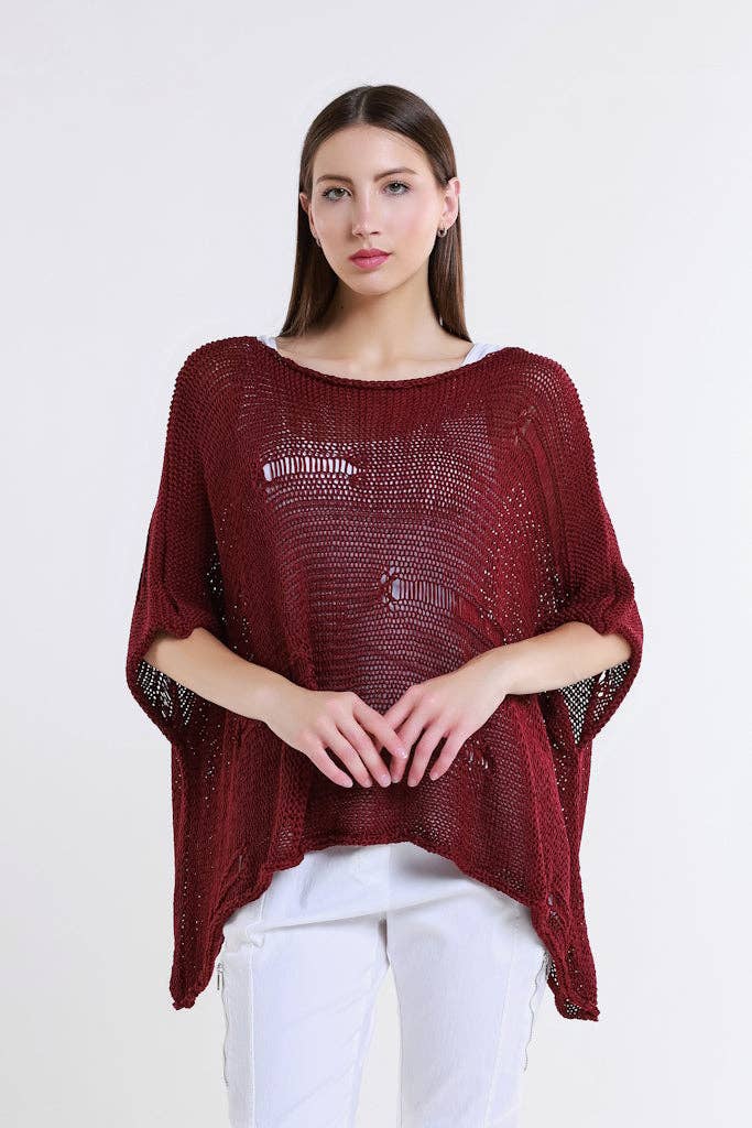 TINA Stephens Italy/Tees By Tina – Top de malha - Mulher por atacado – Camisola de malha com barra aberta Jean Elbow Slv (BQ909)17