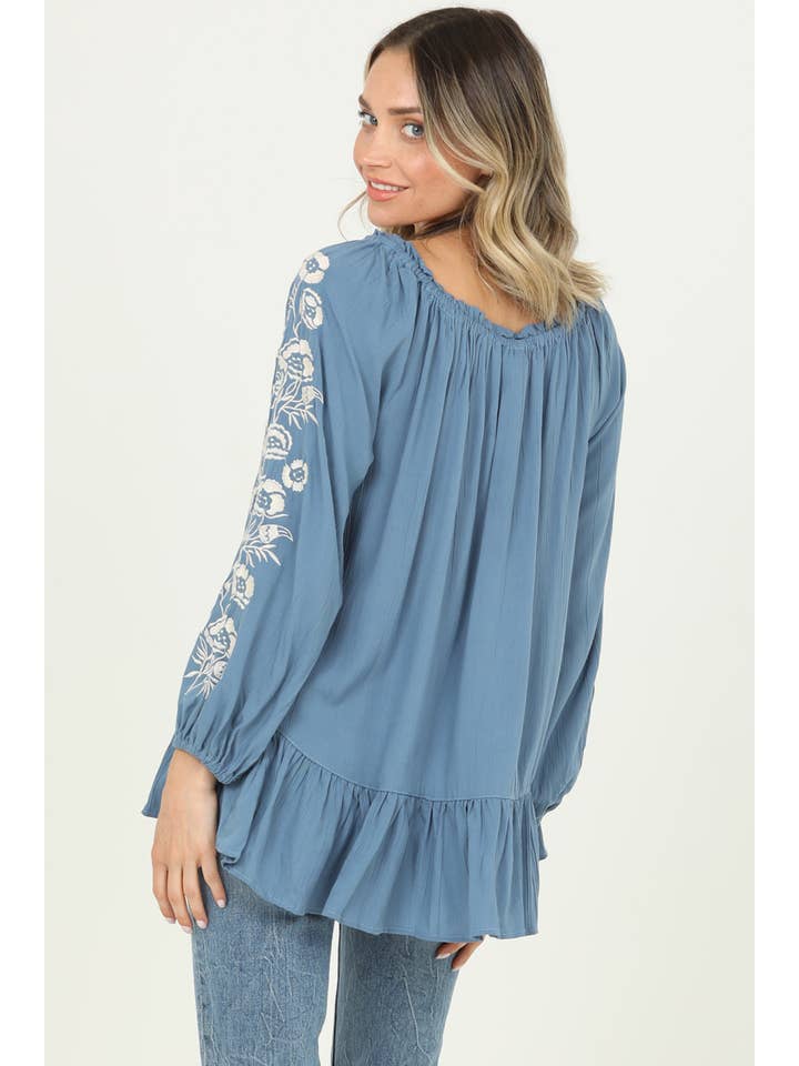 Nostalgia – Engroshandel Bluse - Dame – E2W19-ASIS BRODEREDE ÆRMER BLUSE2