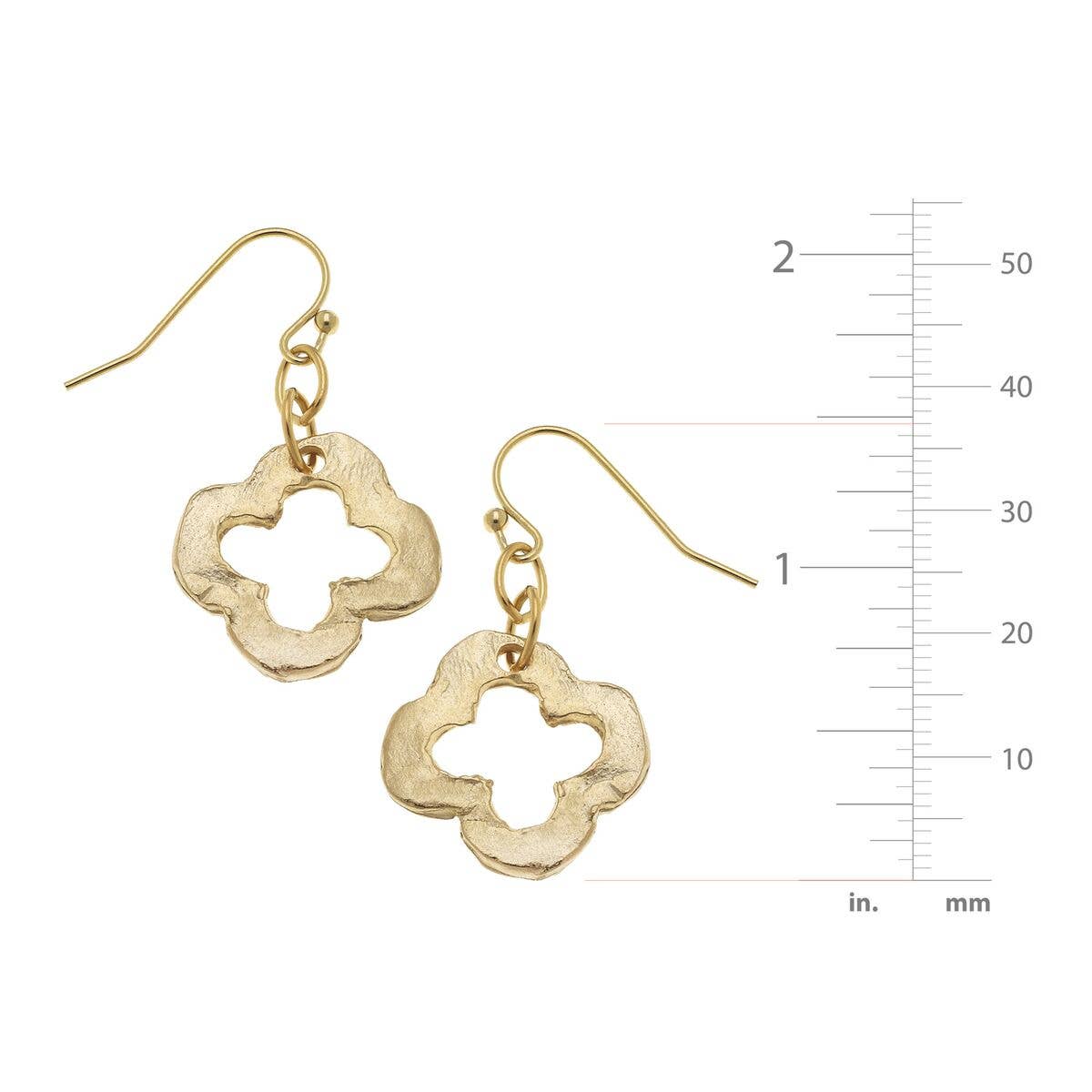 Susan Shaw - Wholesale Dangle Earrings - Gold Clover Earrings1
