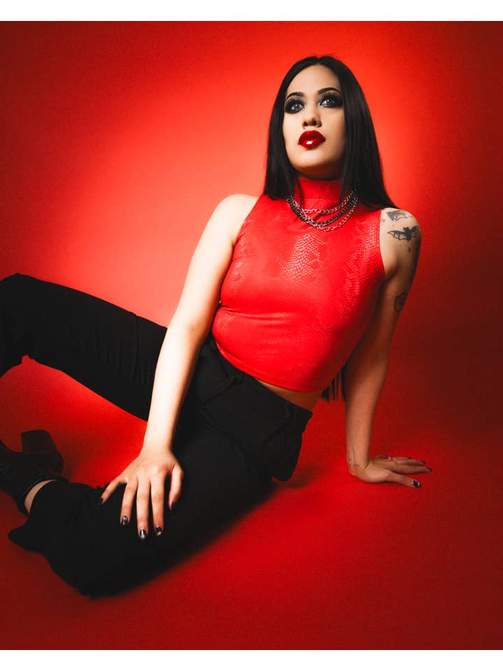 The Pretty Cult - Wholesale Blouse - Women's - Inferno Viper Crop Top