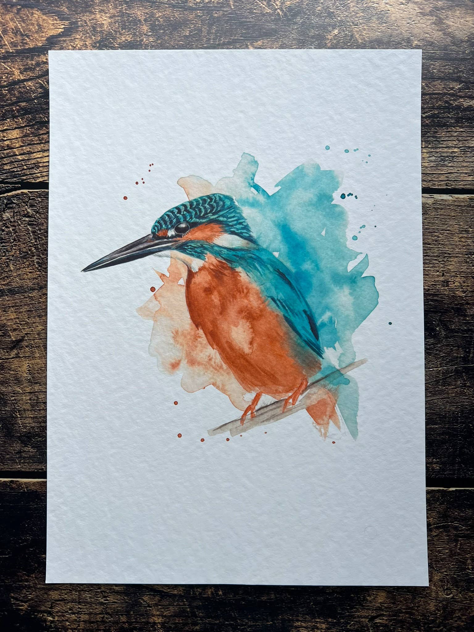 Georgina Doodles - Wholesale Art Print - Kingfisher Watercolour Art Print | Gifts for Bird Lovers2