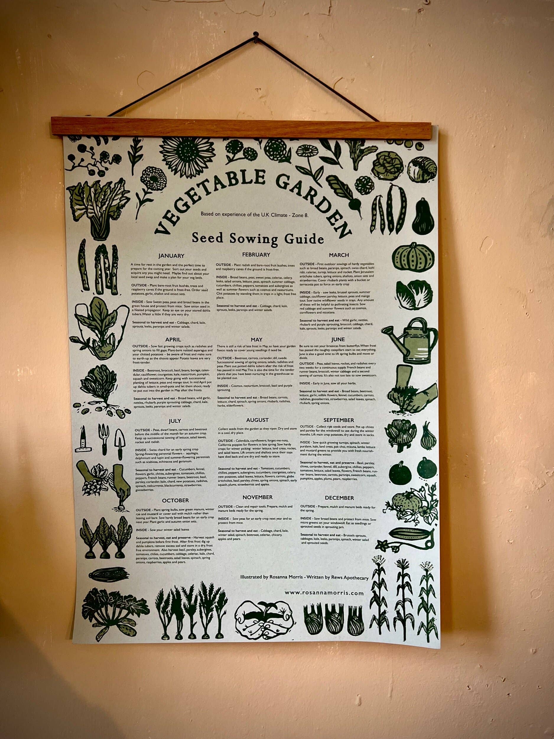 Rosanna Morris - Wholesale Poster - Vegetable Garden Seed Sowing Guide2