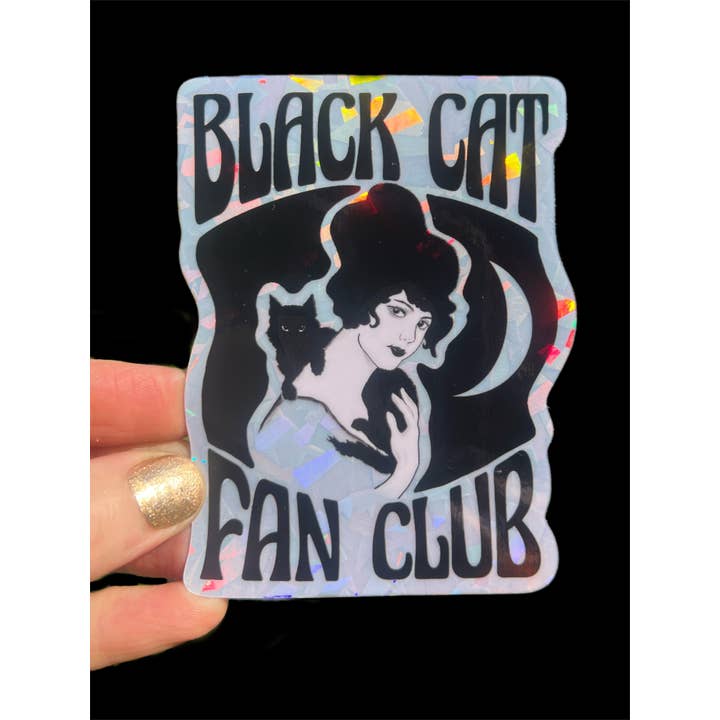 Astral Weekend - Wholesale Sticker - Black Cat Fan Club 3 Inch Holographic Sticker