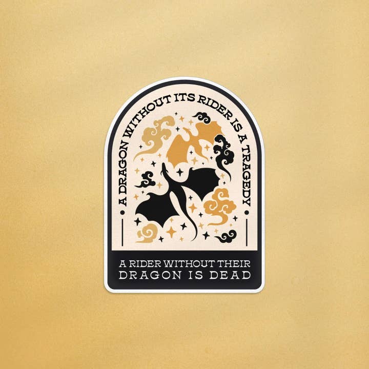 Good Girls Book Club - Wholesale Sticker - A Rider Without It's Dragon Arch Sticker, Fourth Wing
