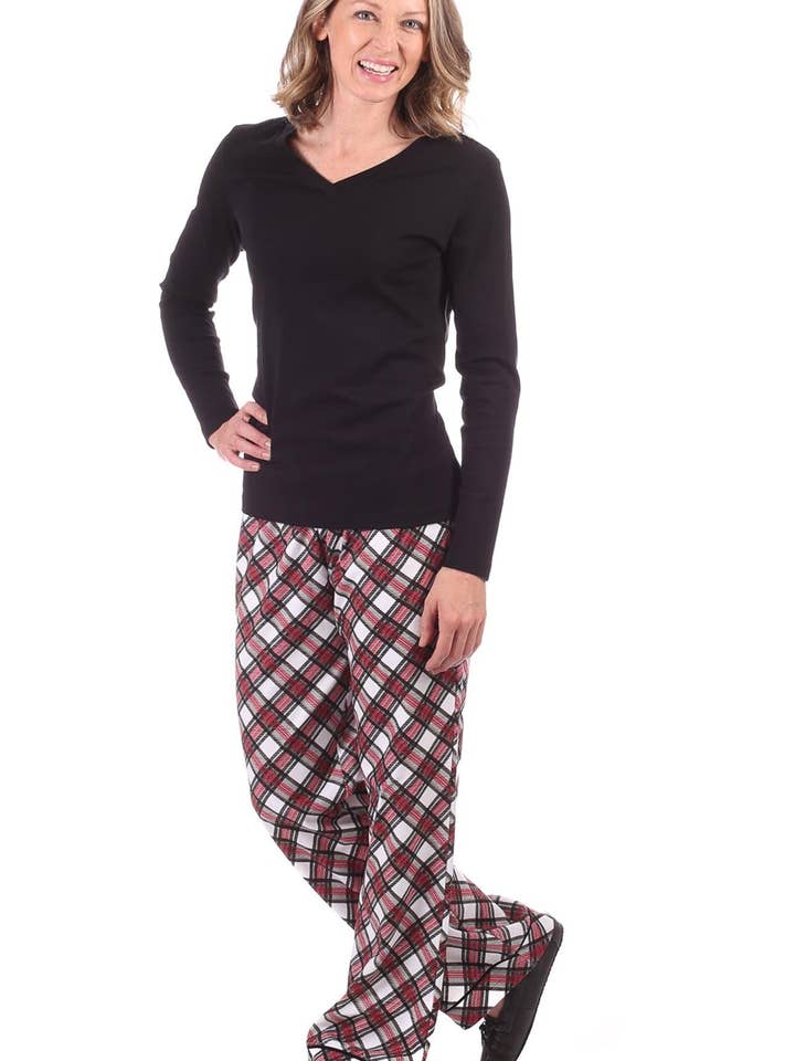 Ensemble pyjama Bedford à carreaux rouge et blanc pour la vente par Duffield Lane