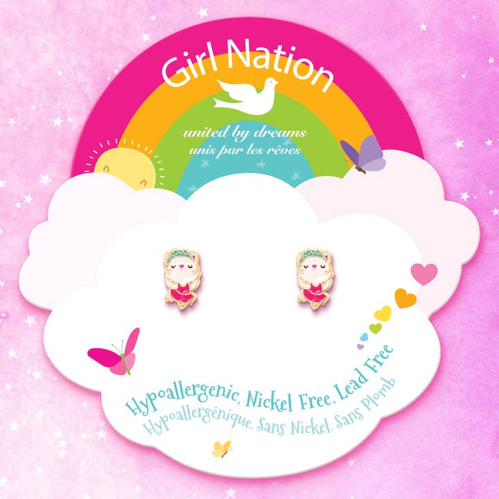 Girl Nation - Vente Boucles d'oreilles – enfant - Clous d'oreilles Ballerina Kitty Cuti