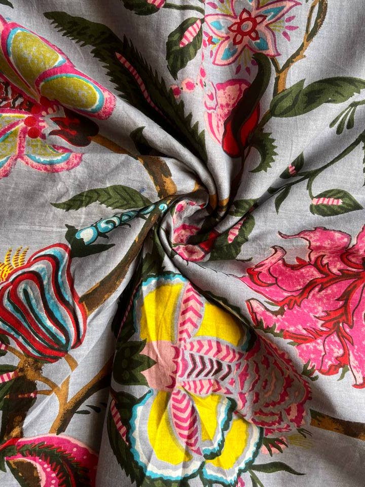 Tessuto Kantha stampato a mano indiano al 100% in cotone per la vendita all'ingrosso da parte di Bhawana Handicrafts