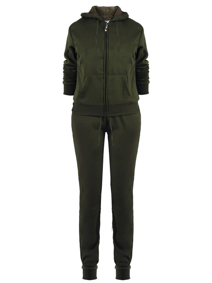 LeeHanTon - Wholesale Tracksuit - Women's - LeeHanTon Ladies Soft Sherpa Lined Track Suit Set6