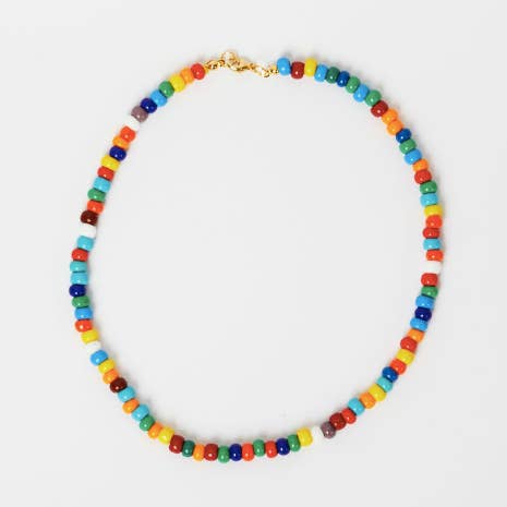 Rainbow Glass Bead Necklace for wholesale by EMMA LEONIE