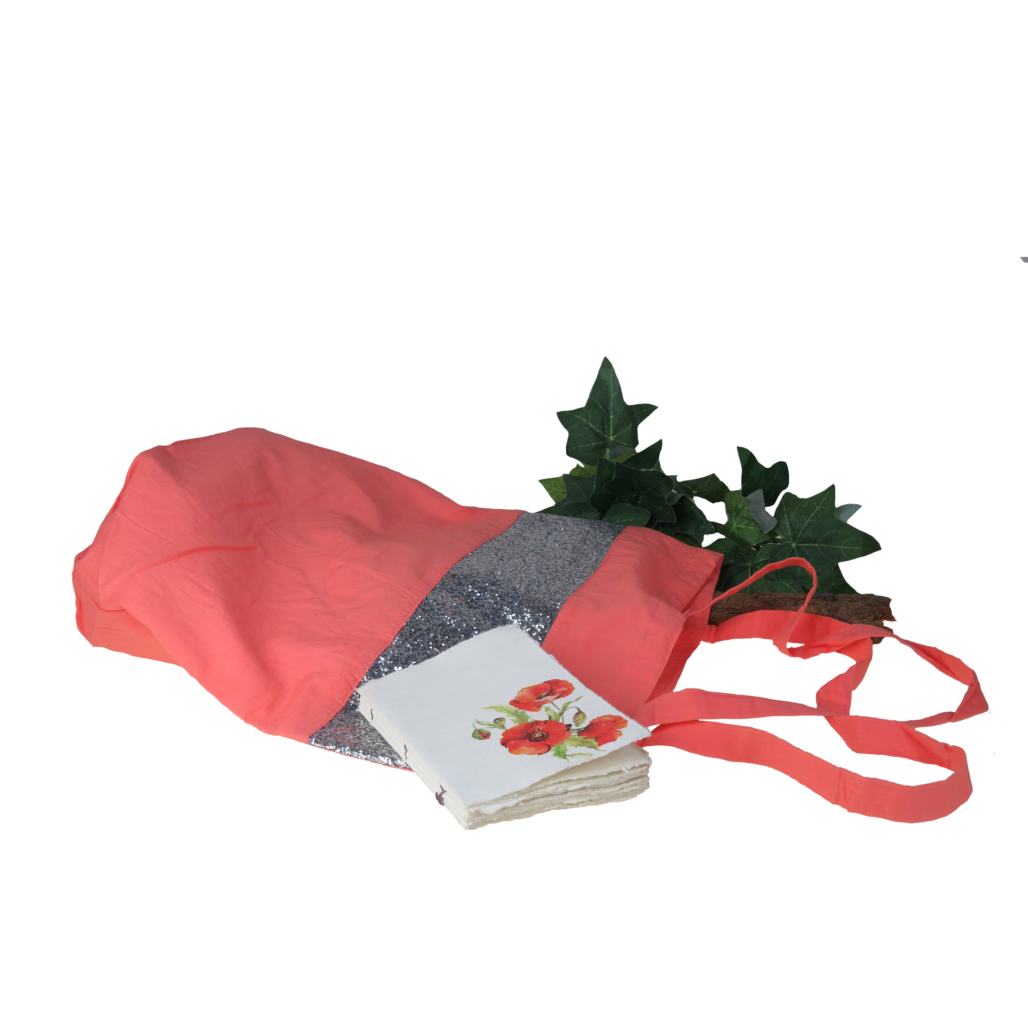 Supplement D'AM - Wholesale Tote Bag - Women's - Lined cotton tote bag, bright color and silver glitter1