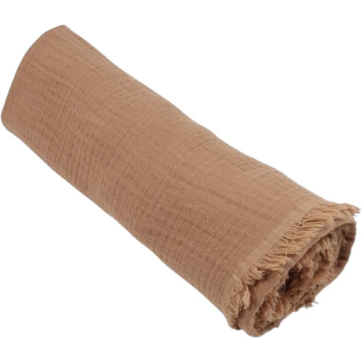 Manta de flecos de muselina hecha de algodón para venta al por mayor de Cheeky Nomads