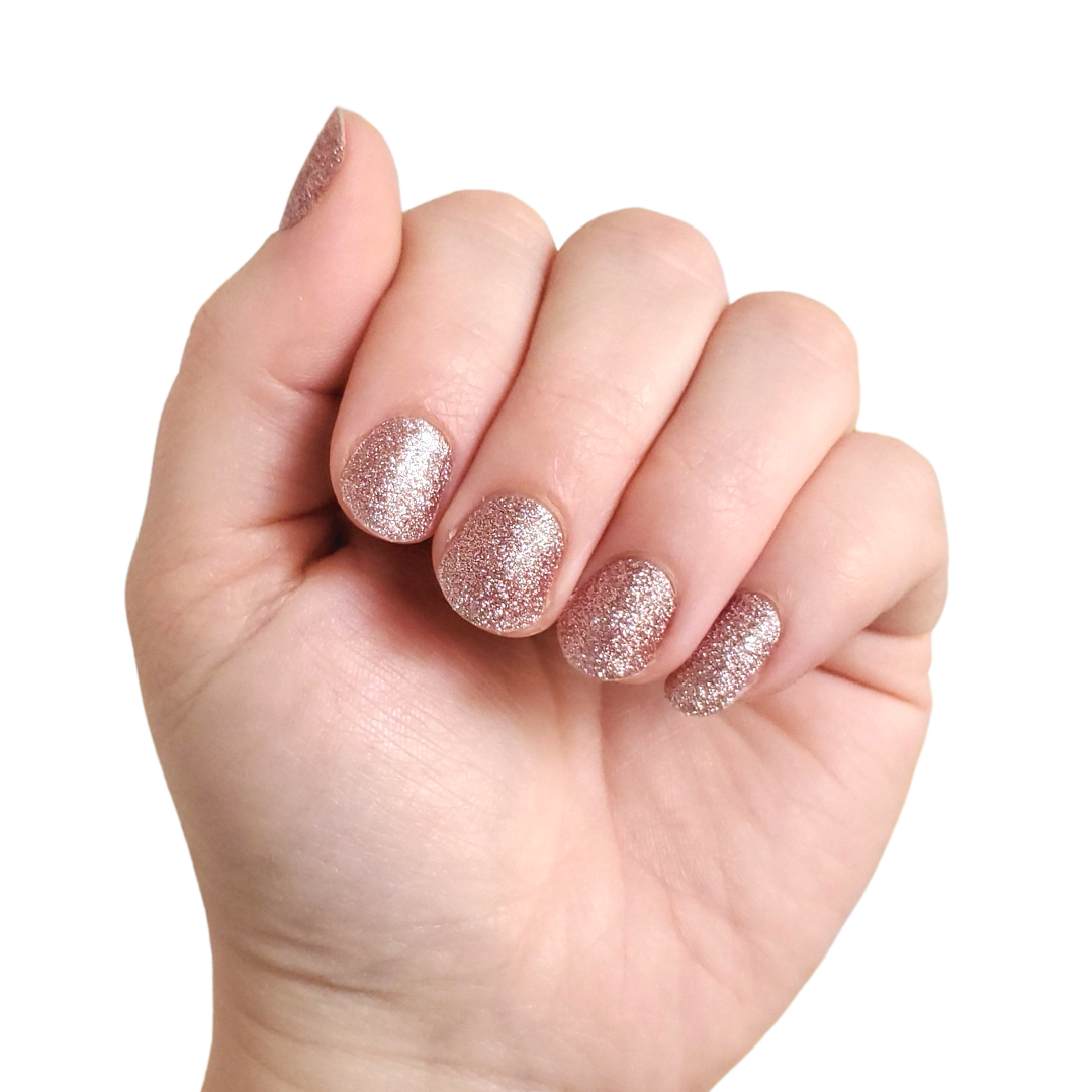 Ivy & Ash - Wholesale Nail Art/Decal - Rosé All Day | Rose Gold Glitter At Home Mani Nail Wrap1