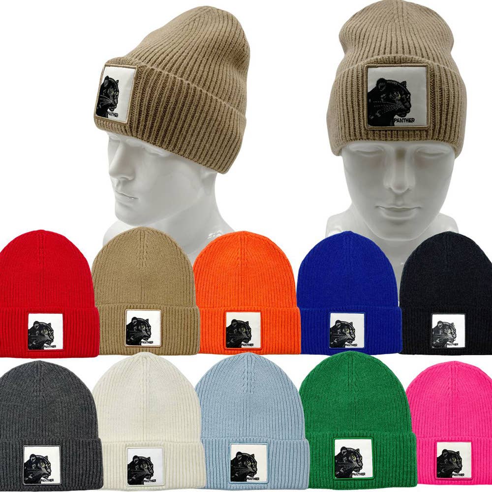Sensibling Corp. - Wholesale Beanie - Women's - 12PCS - Panther Patch Winter Beanie Hats1