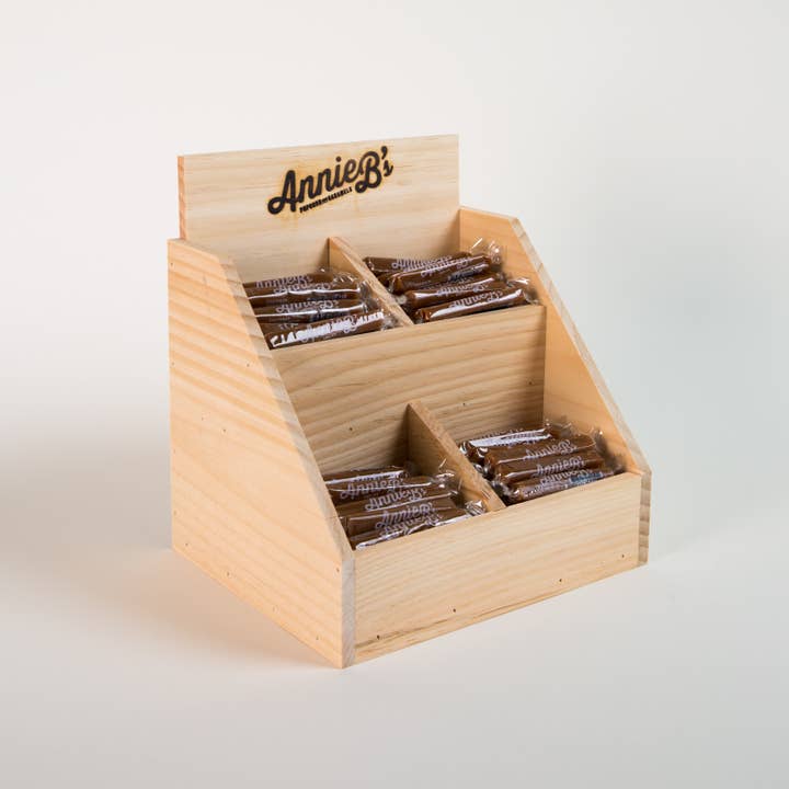 Annie B's - Wholesale Retailer Display - Food & Drink - Wooden Caramel Display for Bulk Caramel - Handmade in USA!