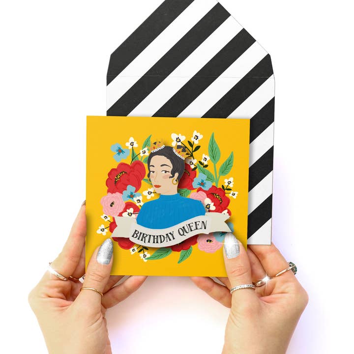 Tache - Wholesale Birthday Card - Birthday Queen, Handmade Greeting Card1