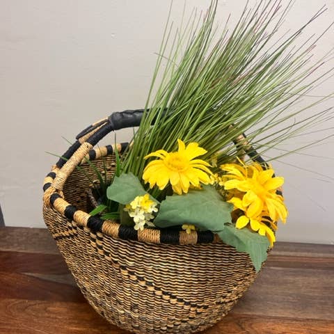 Gitzell FairTrade - Wholesale Basket - Market Basket Bolga Basket/, blue and natural2