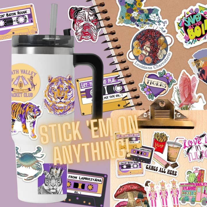 Pink House On River Road - Wholesale Sticker - 3" Waterproof LSU Biggie Smalls Tiger Sticker