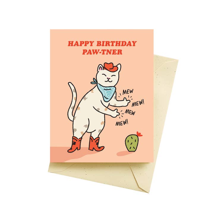 Seltzer Goods - Vendita all'ingrosso Biglietti di auguri - Biglietti di auguri di compleanno Cowboy Kitty