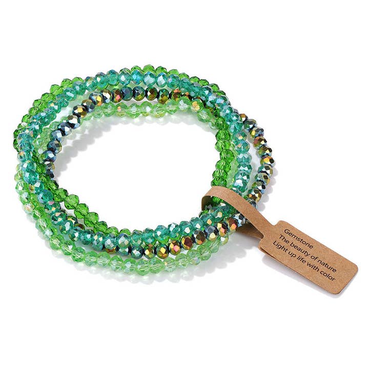 NINEXIS - Wholesale Jewelry Set - CWAJE1185_GLASS BEAD 4 SET BRACELET