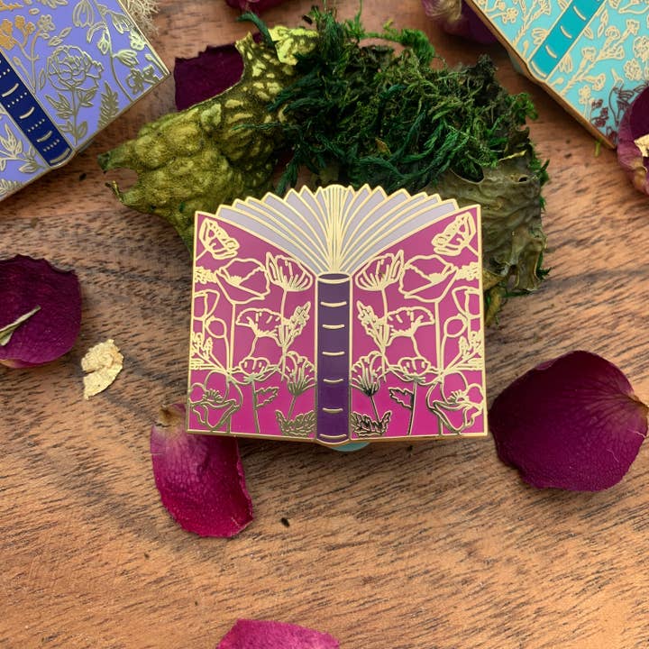 Enamel Pin - Magical Book - Dreamy Poppies for wholesale by Poppy & Lark