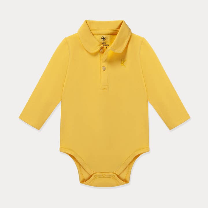 Baby Polo Shirt, Baby Polo Bodysuit, Cotton Long Sleeve for wholesale by Mini Wardrobes