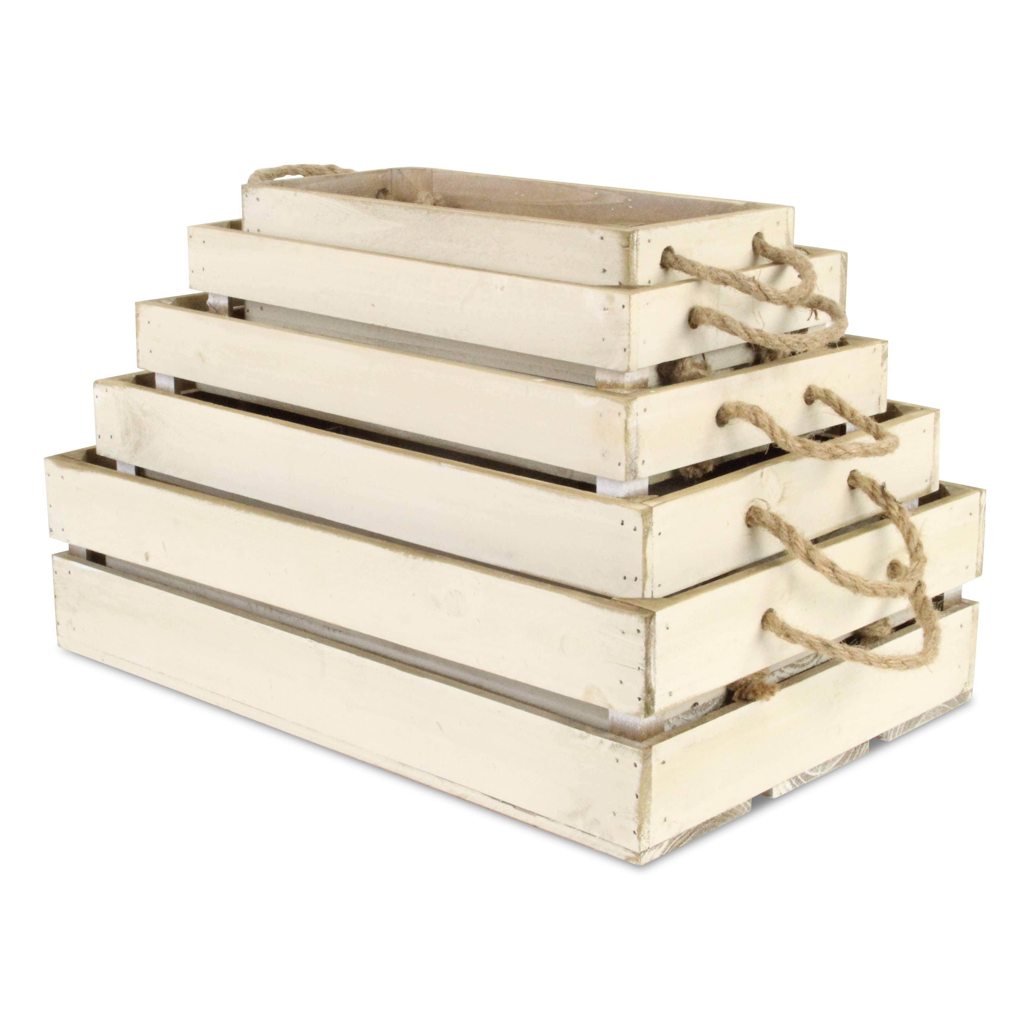 Cheungs Home Decor - Wholesale Decorative Box - Kinsley Set of 5 Slatted Wood Crates2