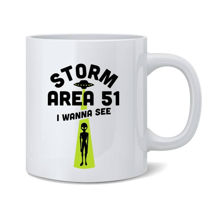Stormområde 51 Jag vill se Meme Dem Aliens UFO Mugg Tekopp för wholesale av Gotham Gifts