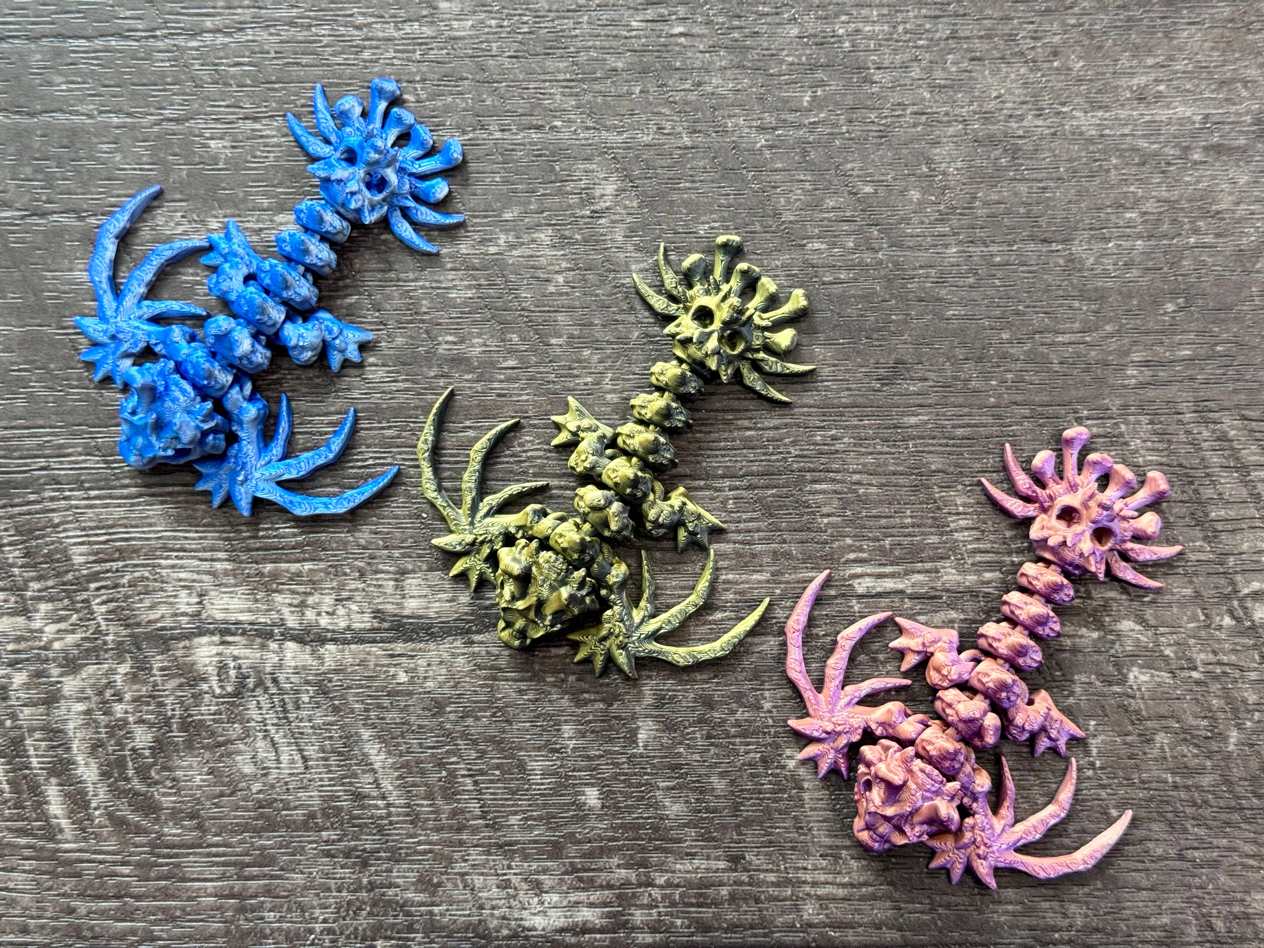 LNZ Custom Design - Vendita all'ingrosso Giocattolo fidget - Bambini - Confezione da 5 Wyvern Variety - Wyvern Dragons stampati in 3D12