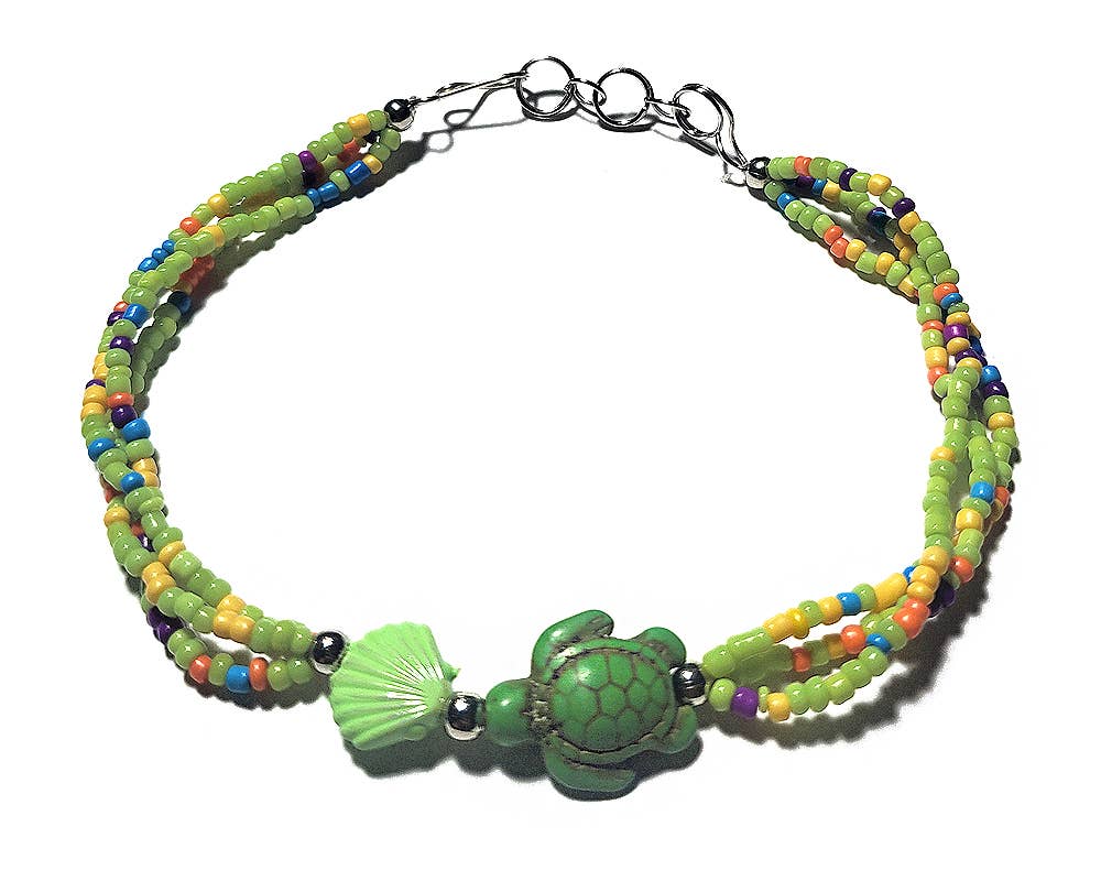 Pichincha - Wholesale Anklet - Sea Turtle Shell Beaded Multi Strand Anklet3