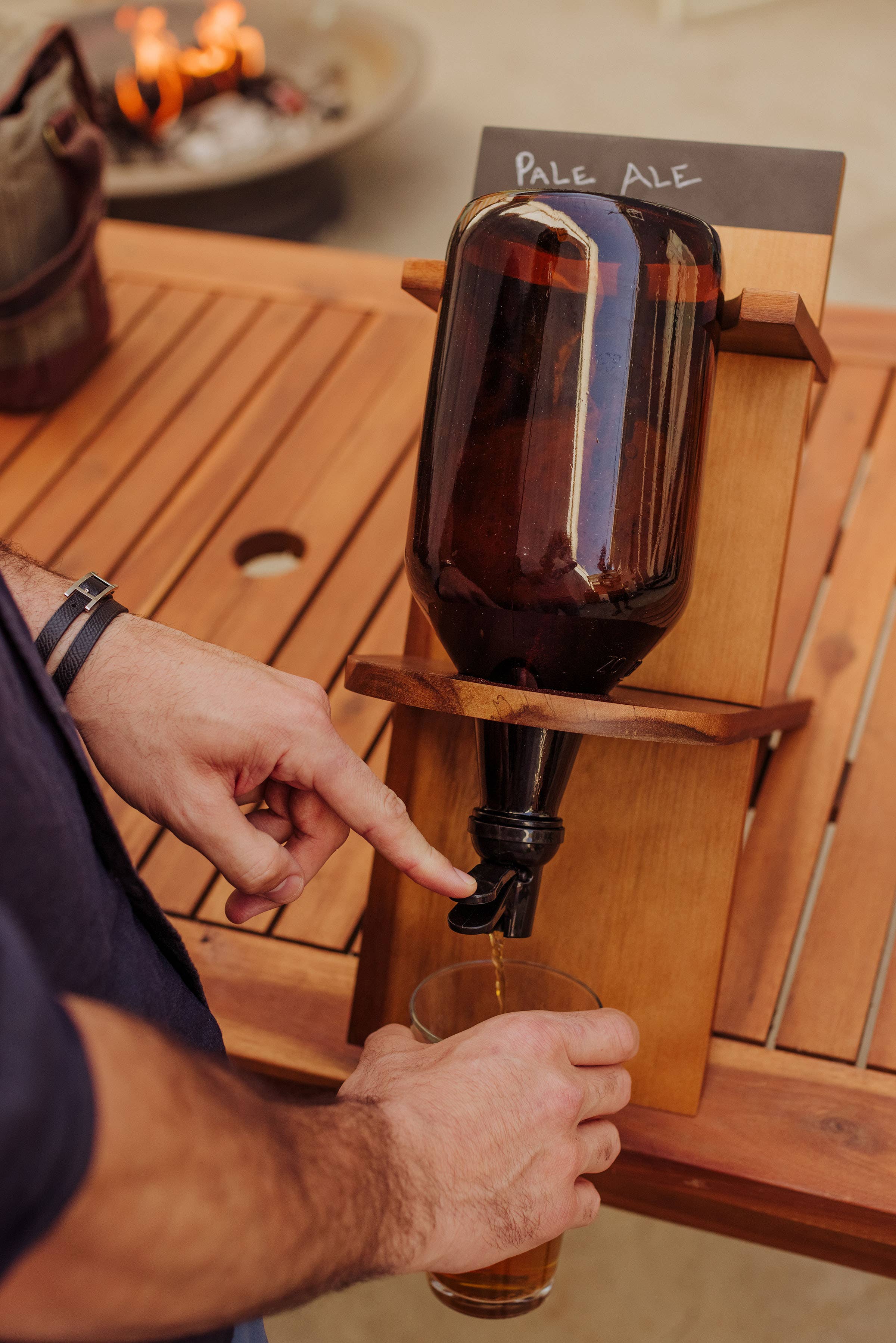 Picnic Time Family of Brands - Wholesale Beer/Wine Caddy - Growler Stand with 64oz Glass Growler15