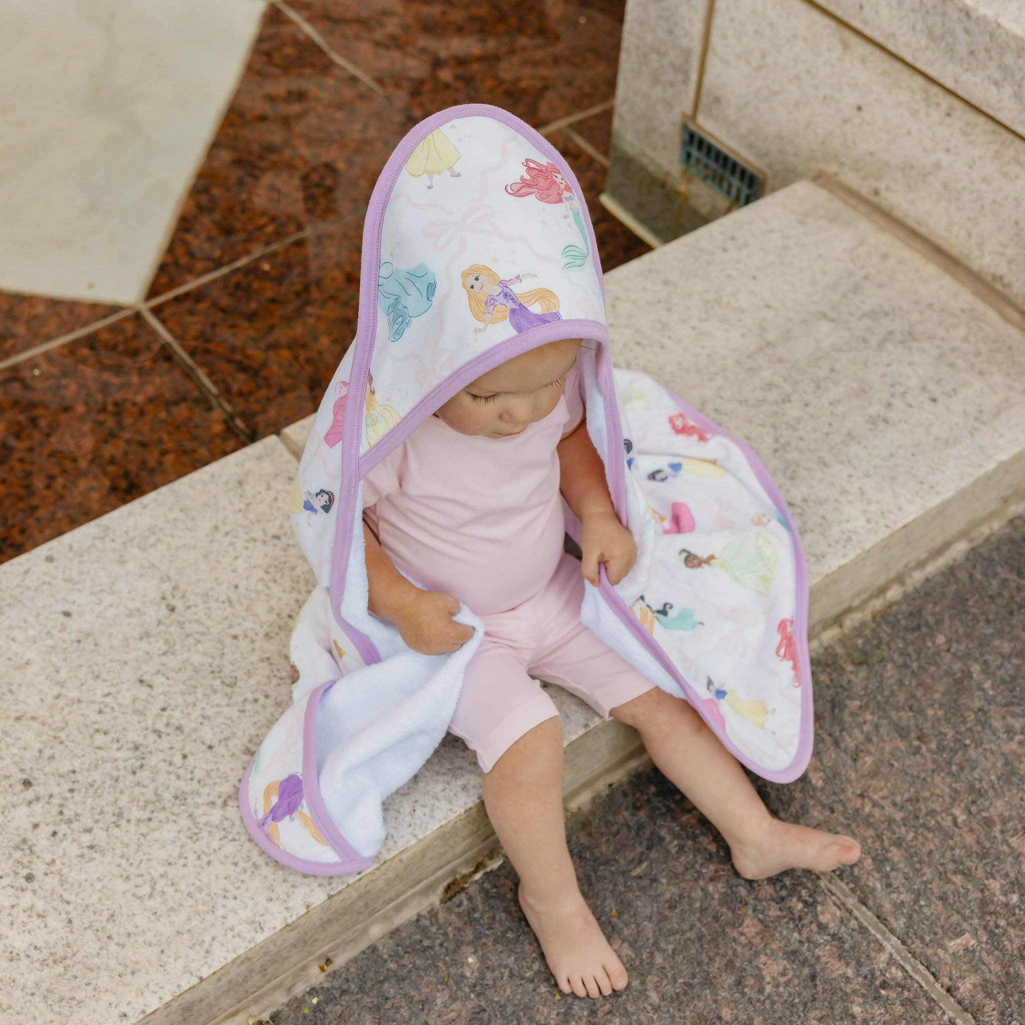 Copper Pearl - Wholesale Hooded Towel - Kids & Baby - Premium Baby Knit Hooded Towel - Disney Princess2