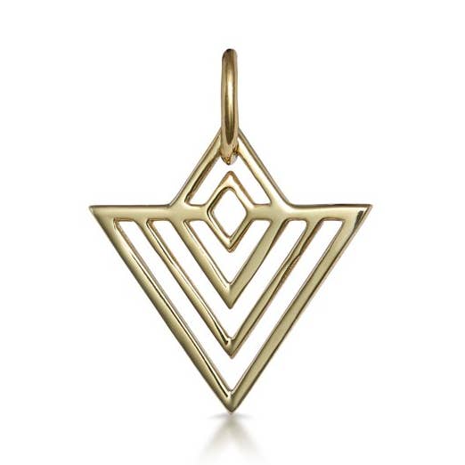 Art Deco Triangle Outline Pendant for wholesale by One and One Studio
