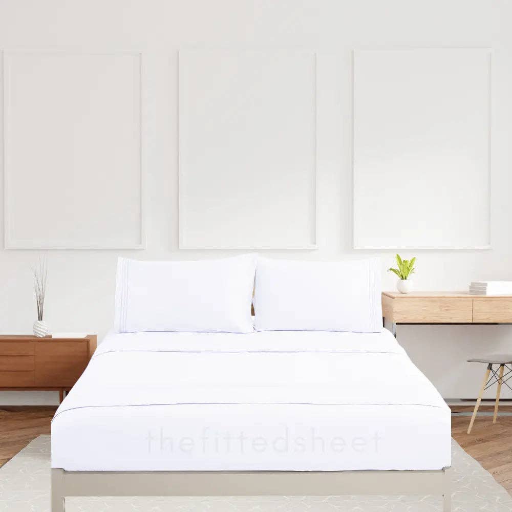 The Fitted Sheets – wholesale Fitted sheets – White Mfiber fitted sheet 16 Inches Deep 100% Polyester2