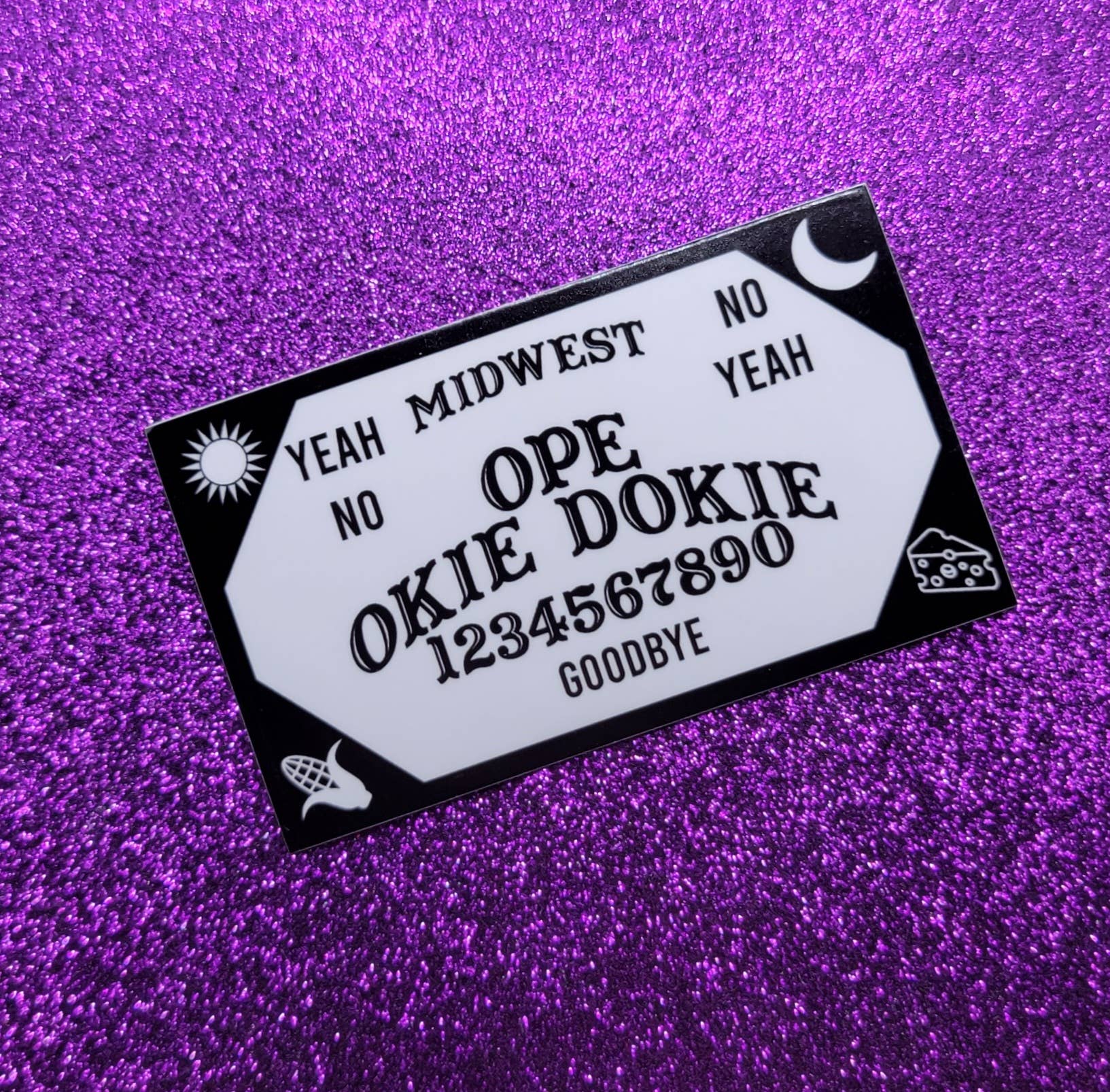 Printy Vibes - Wholesale Sticker - Midwest Ouija Board Sticker 2"x3.5" Funny Midwestern1