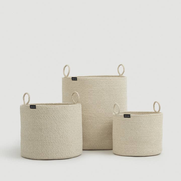 SUNNY HOME - Wholesale Basket - Cotton Rope Basket with Handles – Loops S11