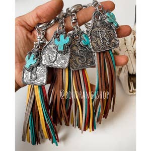LV wristlet Keychain with tassel – Rustic Cactus