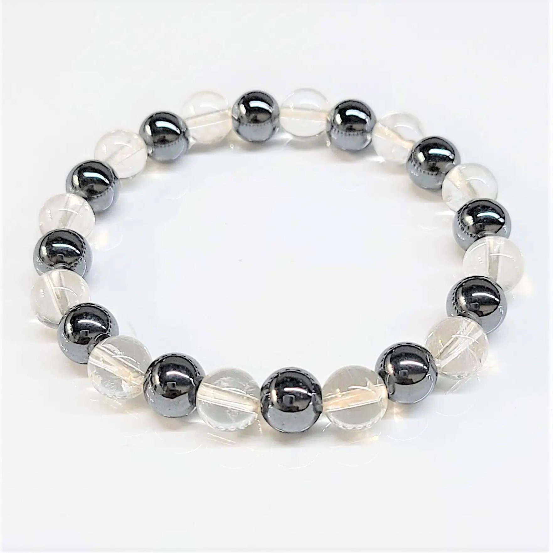 The Healing Sanctuary - Wholesale Beaded Bracelet - Hematite Quartz Mix Beaded Bracelet 8mm2