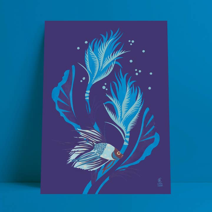 Decorative poster Algae and fish 21 x 29.7cm and other Purchase Wholesale papier peint sur mesure. Free Returns & Net 60 Terms on Faire trending on Faire.