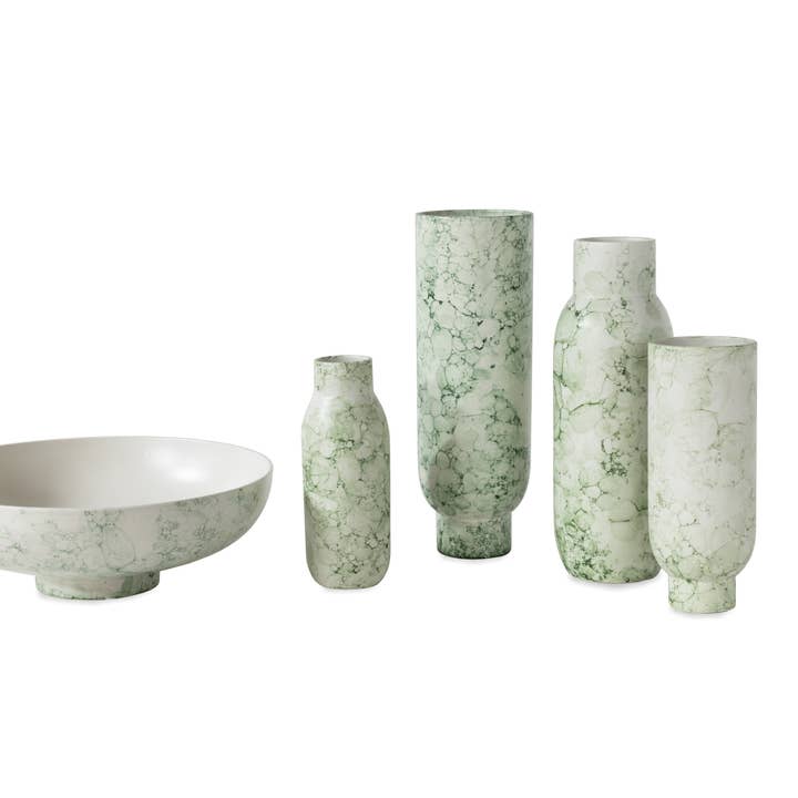 Set/5 Ceramic Vases, Green, Handmade by Lusitanus Home for wholesale by Lusitanus Home