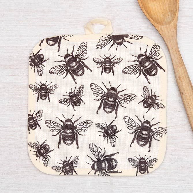 Bee Pot Holder | 8x8 Inches | Machine Washable for wholesale by Counter Couture