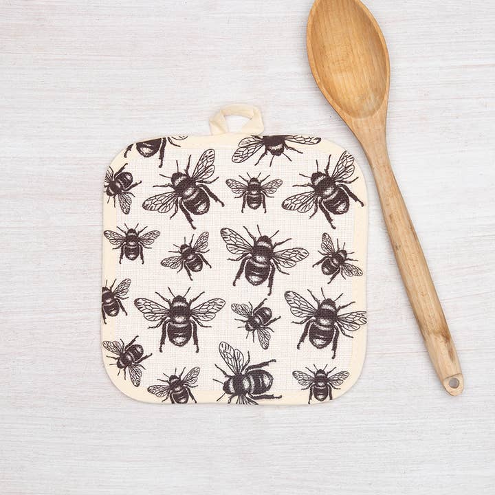 Bee Pot Holder | 8x8 Inches | Machine Washable for wholesale by Counter Couture