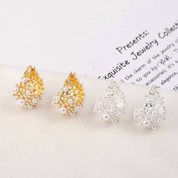 LanLivia – Engroshandel Hoops – Romantiske perlekurv øreringe - Guld og Sølv2