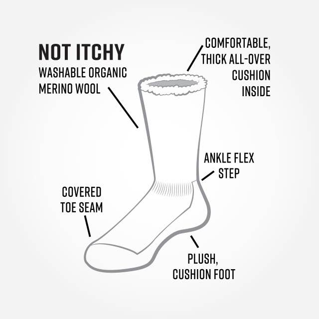 Maggie's Organics - Wholesale Socks - Unisex - Organic Wool Mountain Hiker Socks