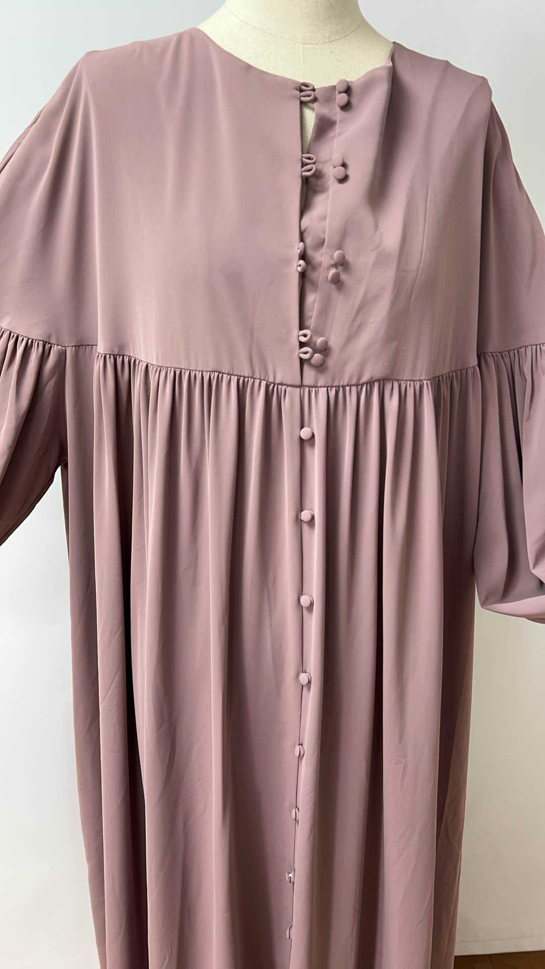 Aawoe Abaya – Hijab - Mulher por atacado – Vestido Abaya Chic com Mangas Bufantes - 2432-ROB11