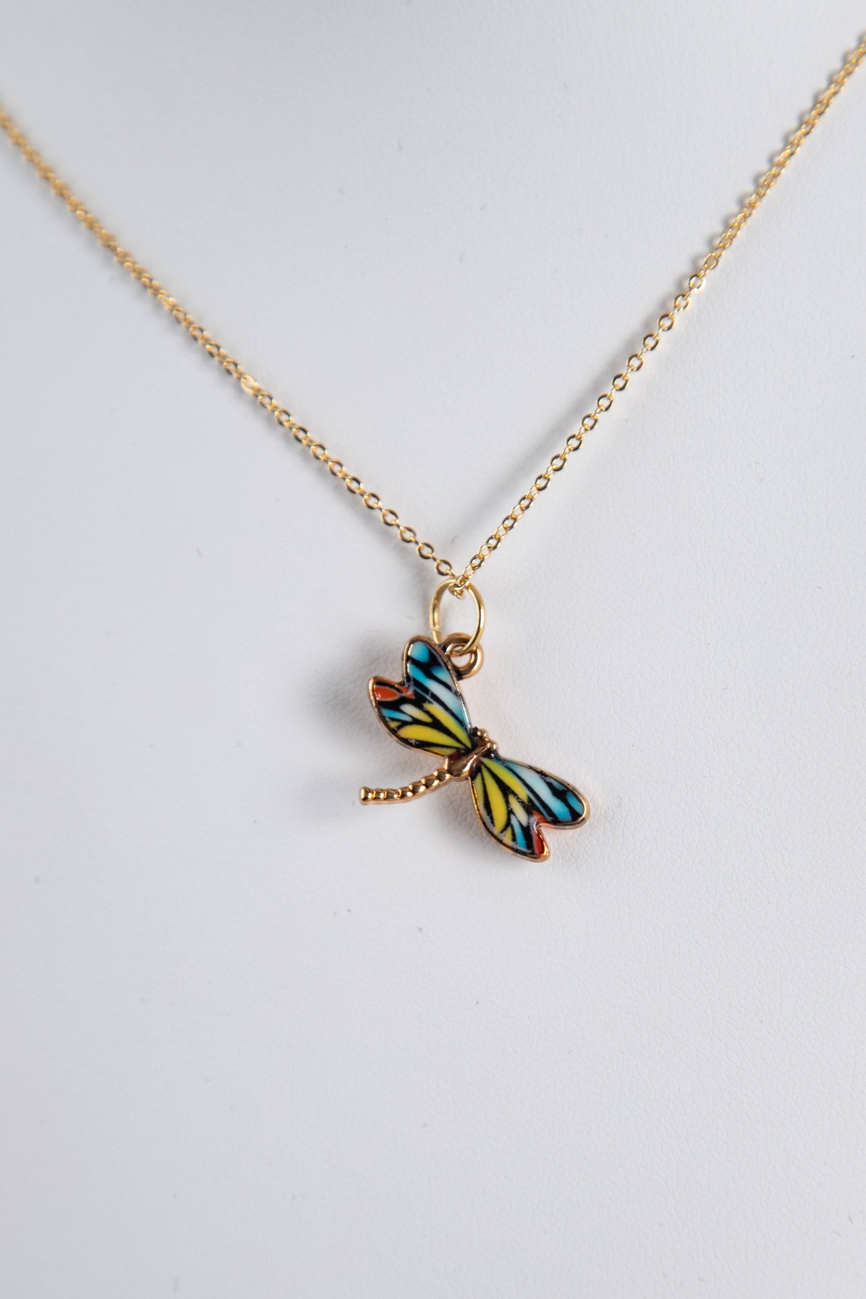 Gold Classic Dragonfly Necklace for wholesale on Faire1