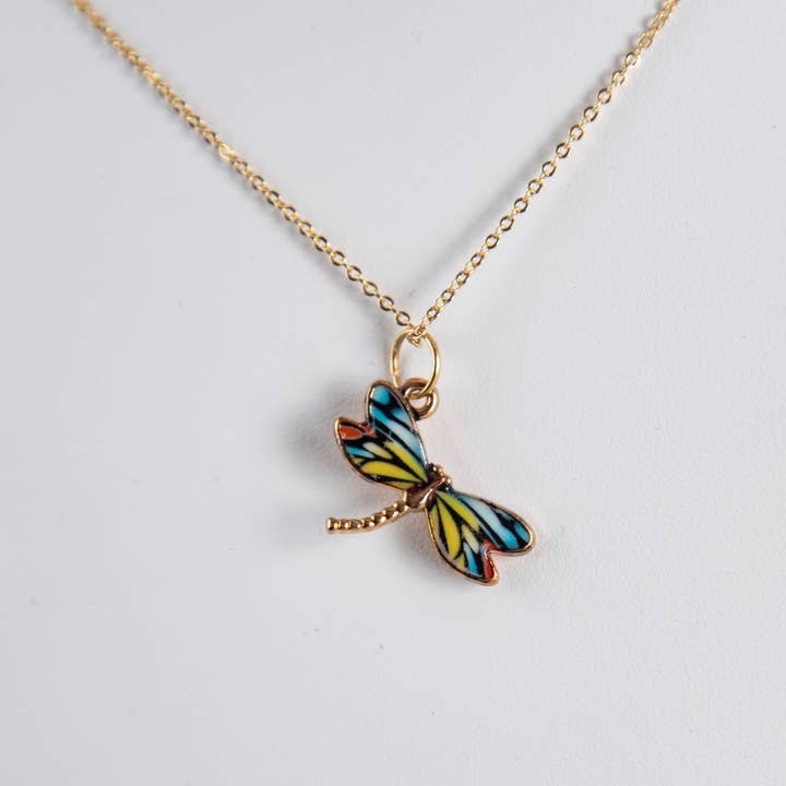 Gold Classic Dragonfly Necklace for wholesale on Faire1