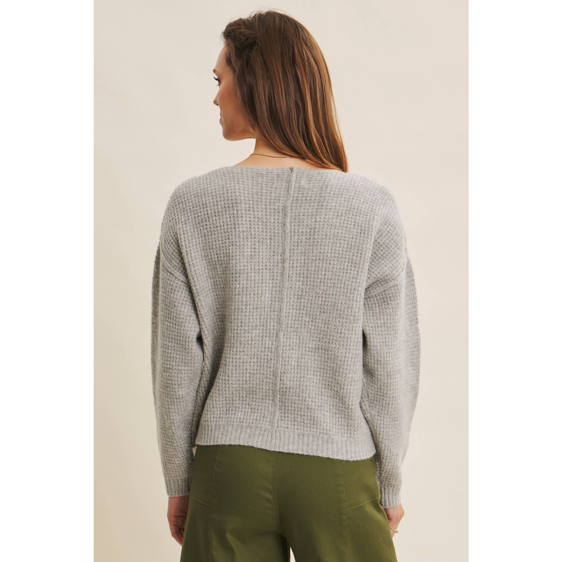 in february - Wholesale Knit Sweater - Women's - KIND TO PLANET WAFFLE SWEATER TOP WITH EXPOSED SEAM7
