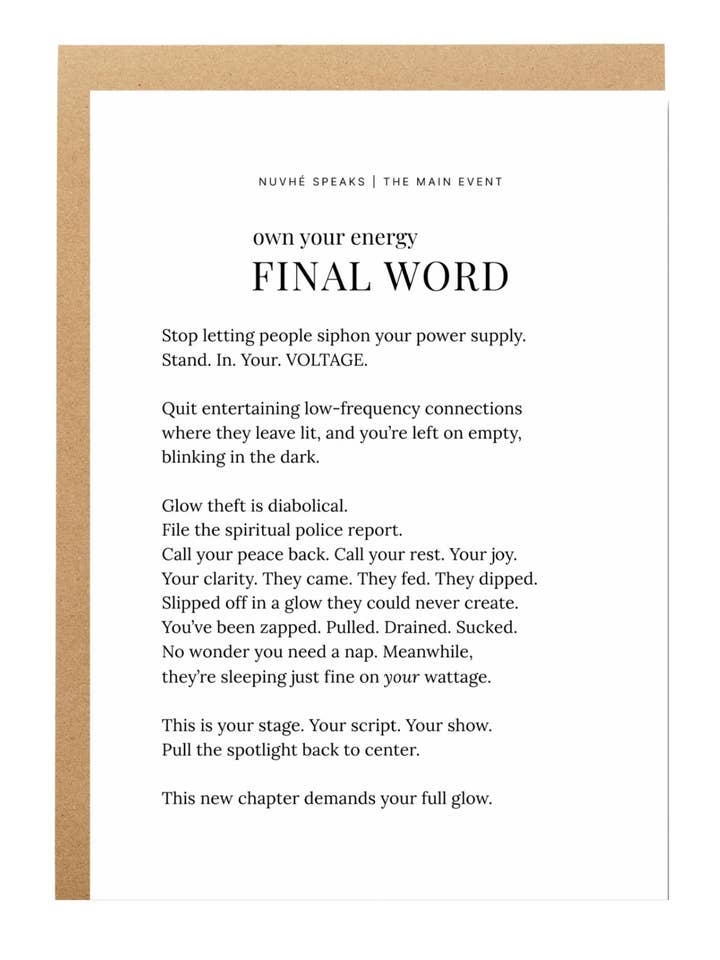 Empowerment Card for Women | Boundaries & Confidence Gift for wholesale by Nuvhé Speaks