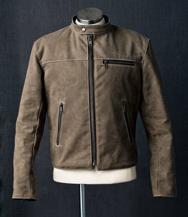 Queen City Footwear - Wholesale Leather jacket – Men′s - Waxed Canvas Racer Jacket